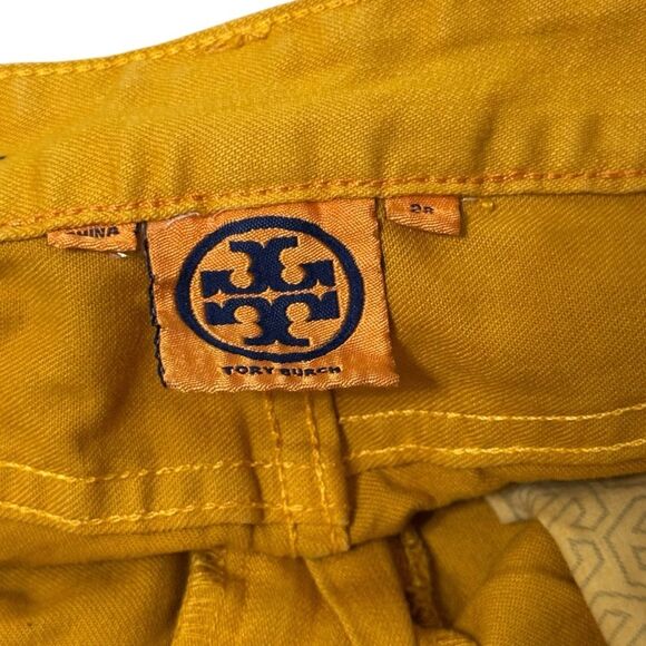 Tory Burch Super Skinny Jeans Mustard Yellow Size 28 US 6 - Picture 9 of 11